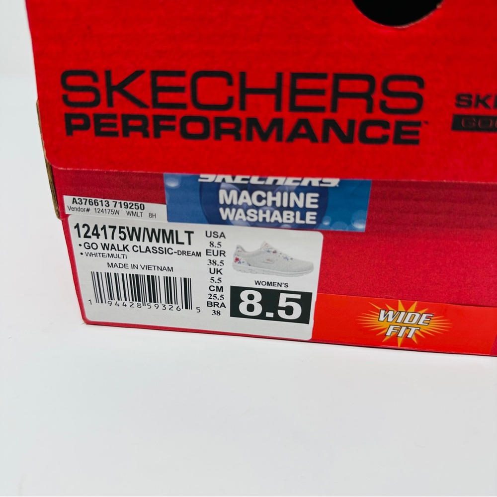 Skechers GOwalk Classic floral print washable bungee sneakers women's 8.5 - Picture 13 of 13